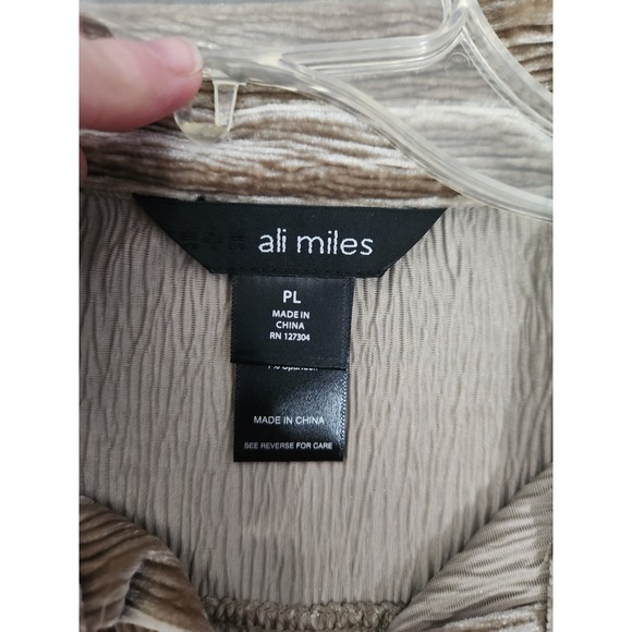 NWT Ali Miles PL Velvet/Velour Beige Wearable Art Blouse Shirt Top Minimalist - Picture 7 of 10